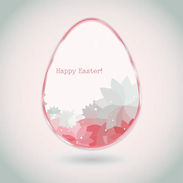 Easter egg pink pale greeting card flower petal — Stock Vector