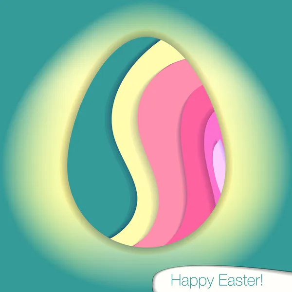 Tarjeta de felicitación huevo de Pascua, concepto de papel . — Vector de stock