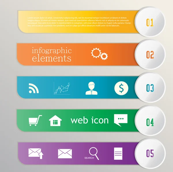 Cinta de banner. Infografía de elementos. Iconos web — Archivo Imágenes Vectoriales