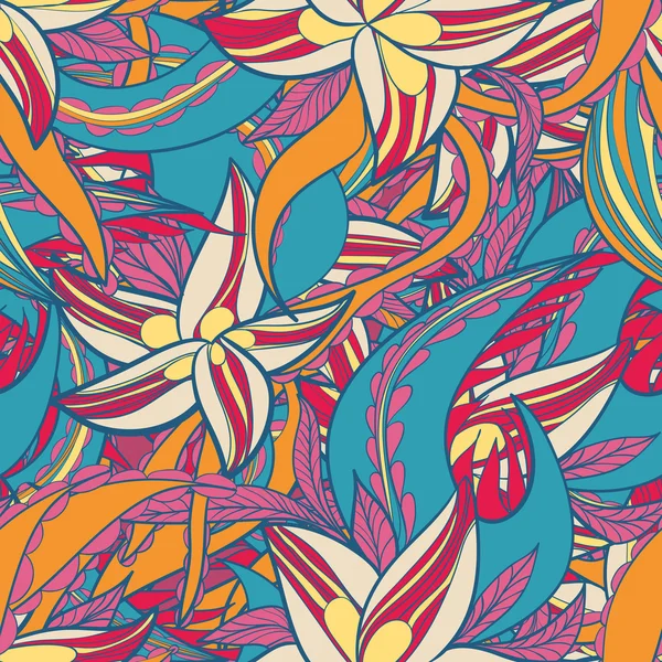 Blommönster med färgglada blommor — Stock vektor