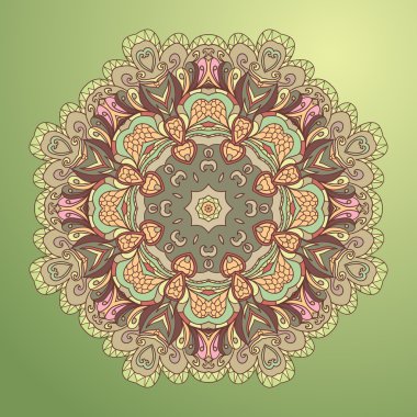 arka plan ile dantel daire çizilmiş süsleme el