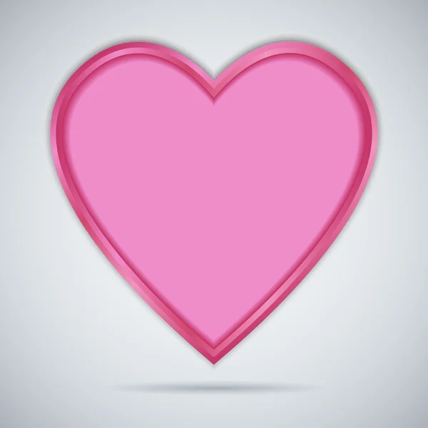 Coração de papel rosa com sombra — Vetor de Stock