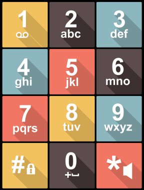 tuş takımı düz tasarım web ve mobil telefon