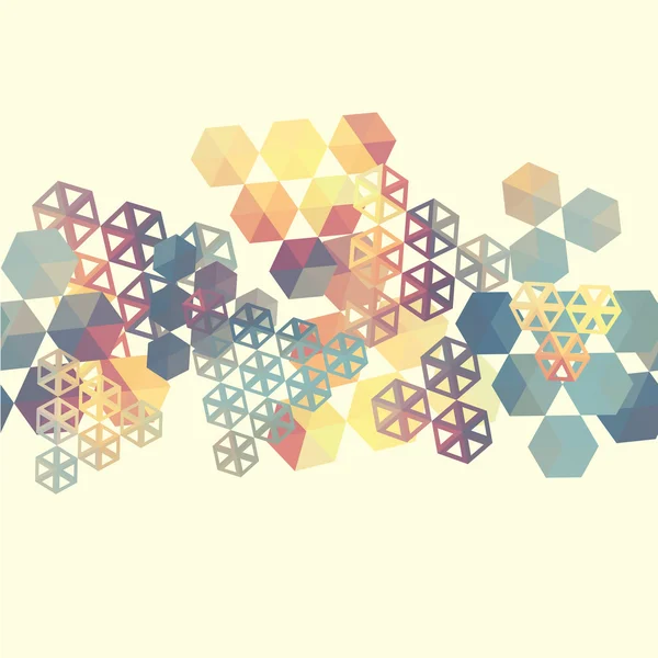 Fond abstrait avec hexagones multicolores — Image vectorielle