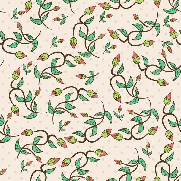 Bourgeon de fleur feuilles sans couture — Image vectorielle