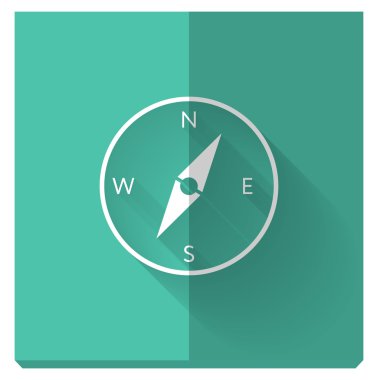 düz kağıt simgesi gölgeli, pusula