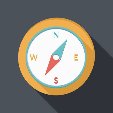 düz simgesi gölgeli, pusula