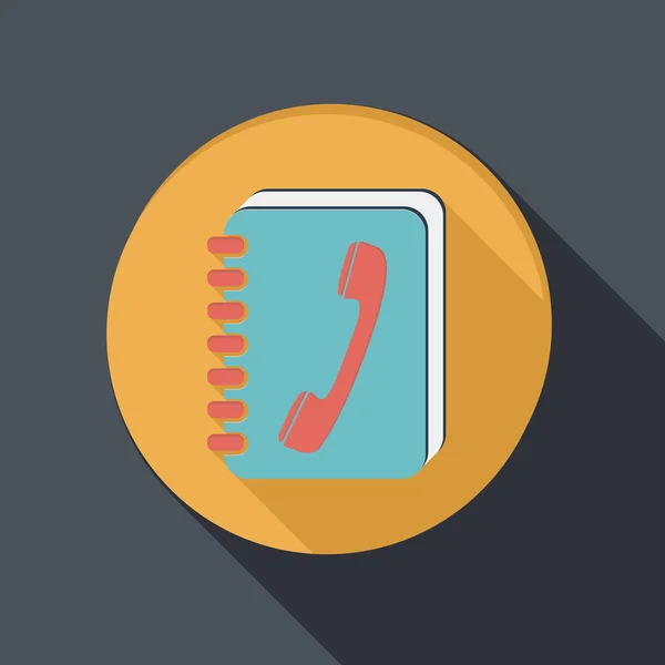 Flat ikonen med en skugga, telefonens adressbok — Stock vektor