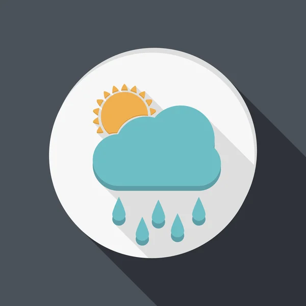 Paper flat icon, cloud rain — Stock Vector