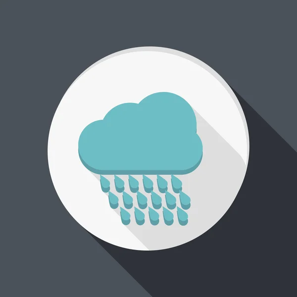 Paper flat icon, cloud rain — Stock Vector