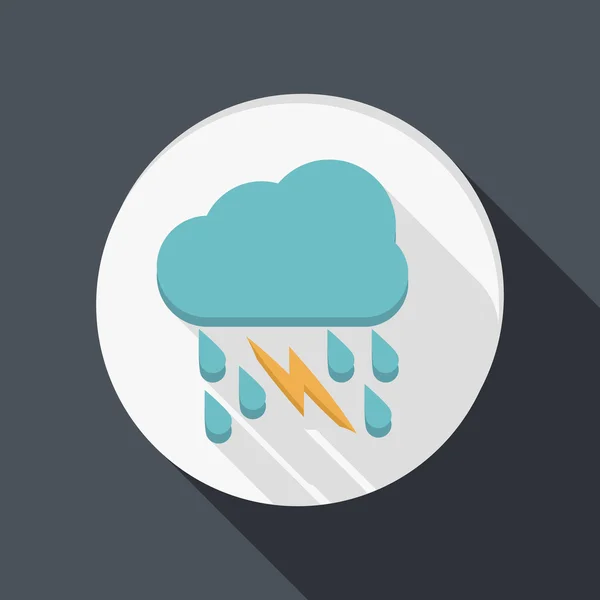 Papírové ploché ikony, cloud pršet blesk — Stockový vektor