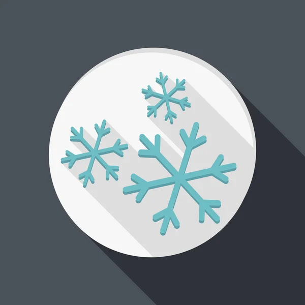 Icône plate en papier, neige — Image vectorielle