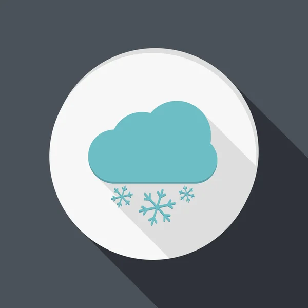 Paper flat icon, cloud snow — Stock Vector