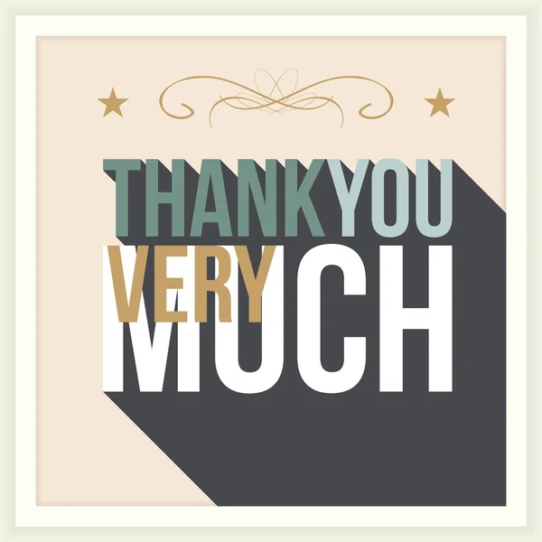 Thank you greeting card — Stock Vector