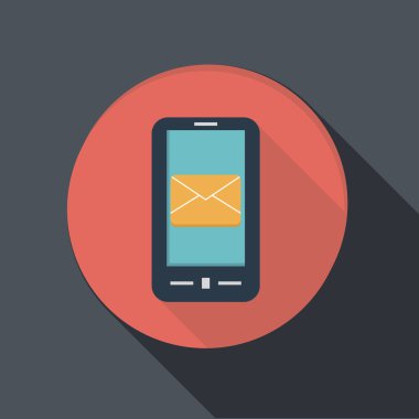 düz kağıt simgesi, akıllı telefon, posta zarfı