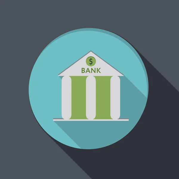 Bankowość finansowy ikona w Płaska konstrukcja — Wektor stockowy