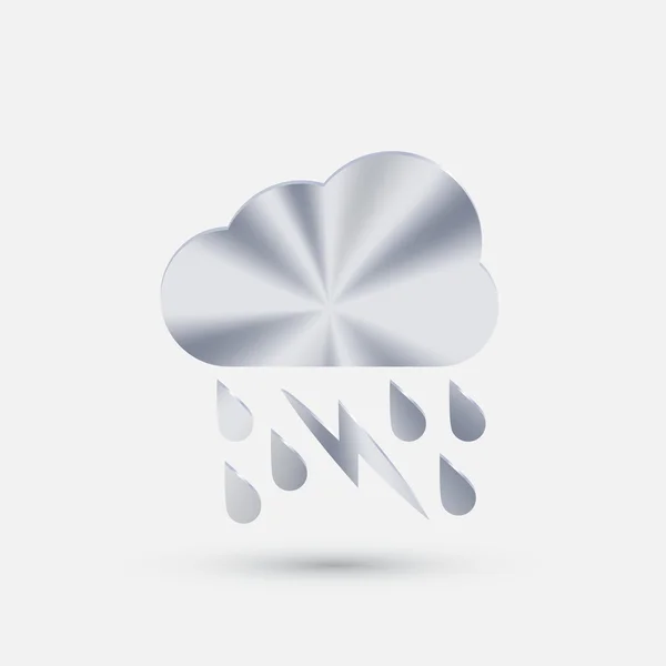 Cloud rain lightning icon — Stock Vector