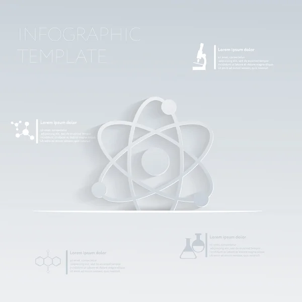 L'atomo, la molecola. grafica modello o layout del sito web — Vettoriale Stock