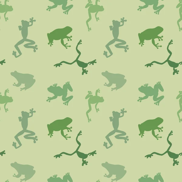 Seamless  pattern of green frog — Stock Vector