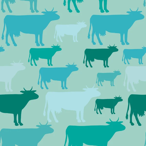Seamless  pattern of blue cow — Stock Vector