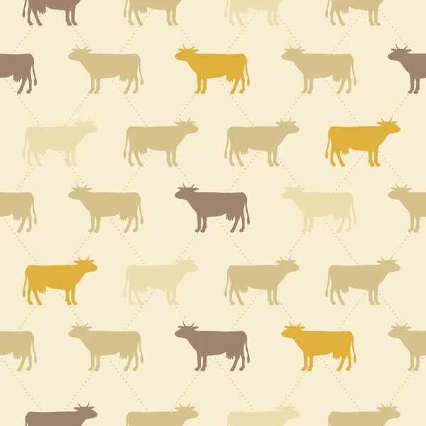 Seamless  pattern of blue cow — Stock Vector