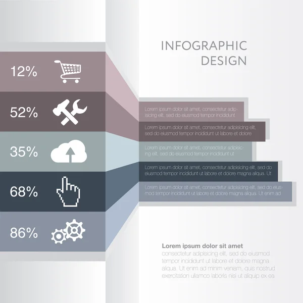 Infographic. Design aantal banners sjabloon afbeelding of website lay-out — Stockvector