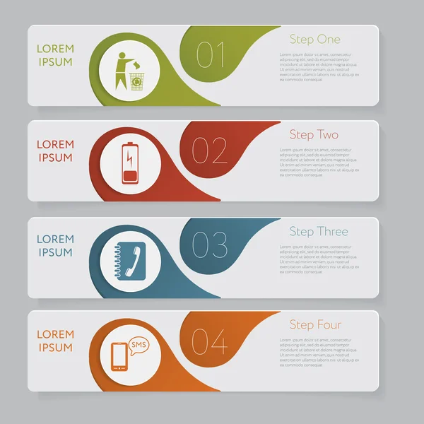 Infographic. Design aantal banners sjabloon afbeelding of website lay-out — Stockvector