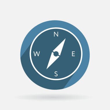 Pusula işareti. renkli düğme