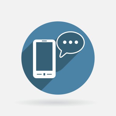 Smartphone ile diyalog konuşan bulut.