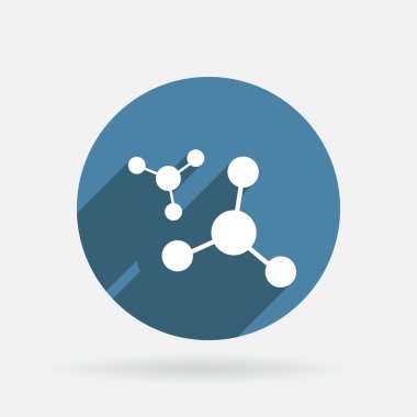 Atom, molekül. Fizik ve kimyanın sembolü.