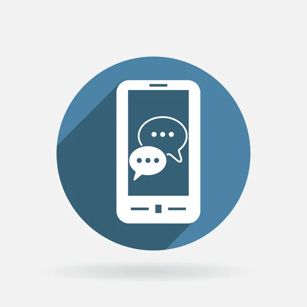 Smartphone mit dem Symbol der Wolke des sprechenden Dialogs — Stockvektor