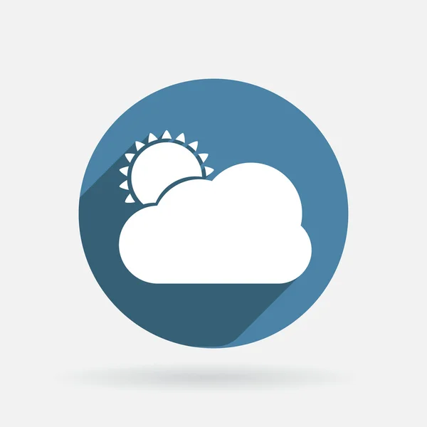 Sun behind the cloud icon — Stock Vector