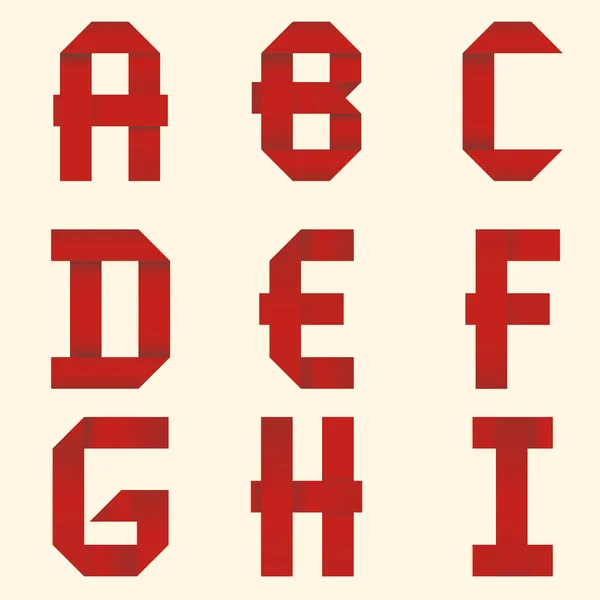 Band rotes Alphabet — Stockvektor