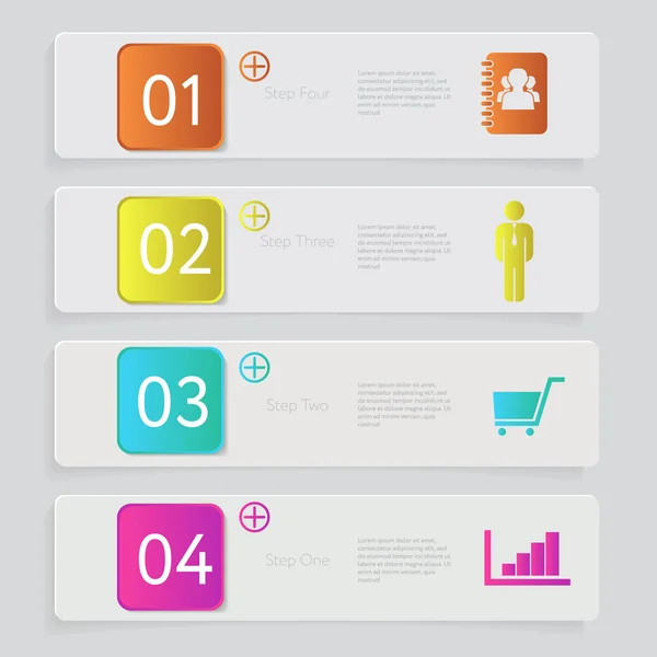 Infografica. Design numero banner modello grafico o layout del sito web — Vettoriale Stock