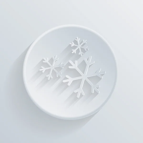 Círculo de papel icono plano, nieve — Vector de stock