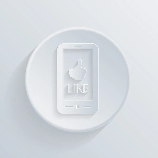 Smartphone cirkeln ikon med tummen upp — Stock vektor