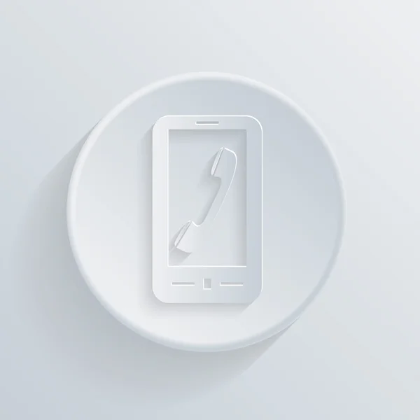 Kruh ikonu smartphone, telefon sluchátko — Stockový vektor