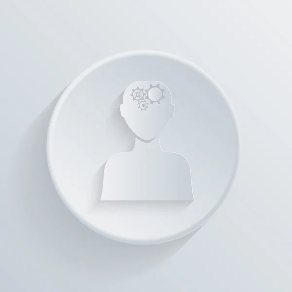 Engrenages dans l'icône de tête — Image vectorielle