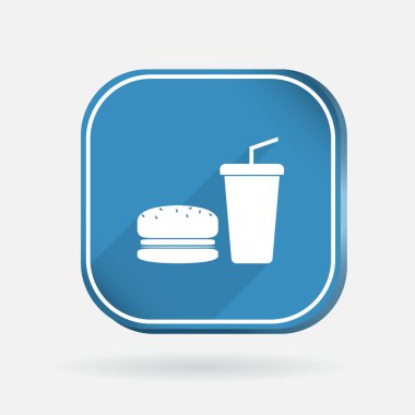 Burger ve kağıt bardak simgesi