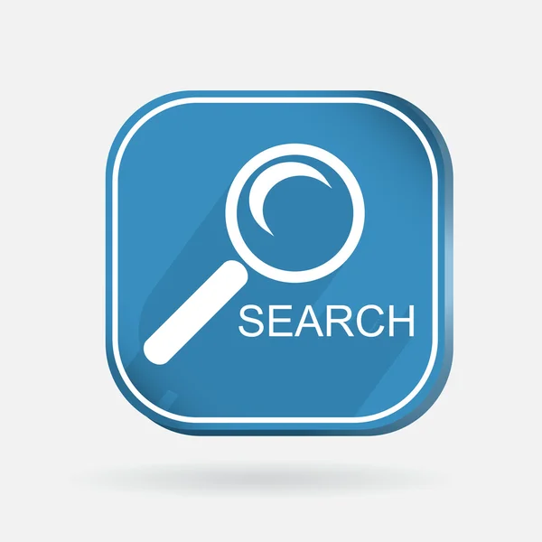 Square icon, magnifier search — Stock Vector