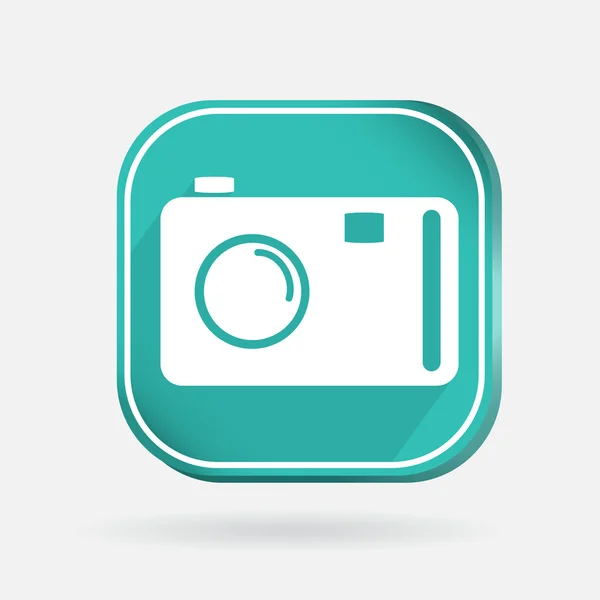 Vierkante pictogram, fotocamera — Stockvector