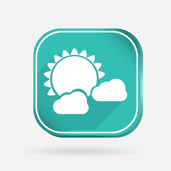 Sun behind the cloud icon — Stock Vector