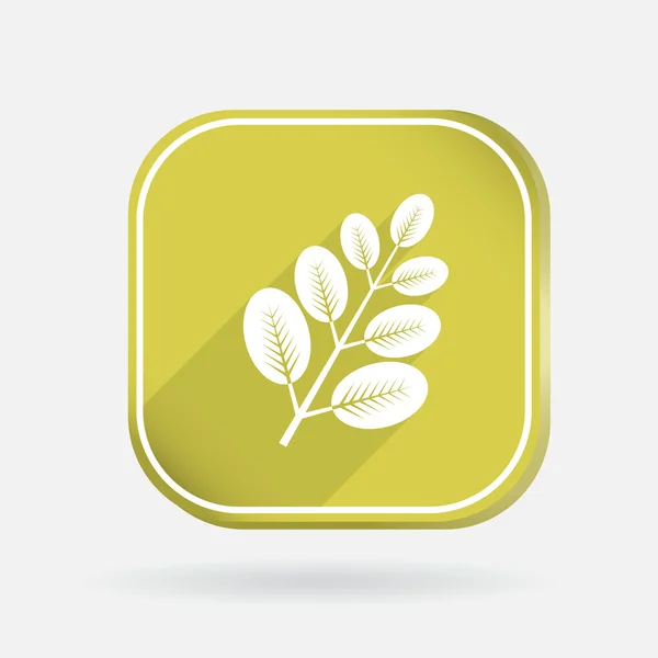 Ramo con icona foglie — Vettoriale Stock