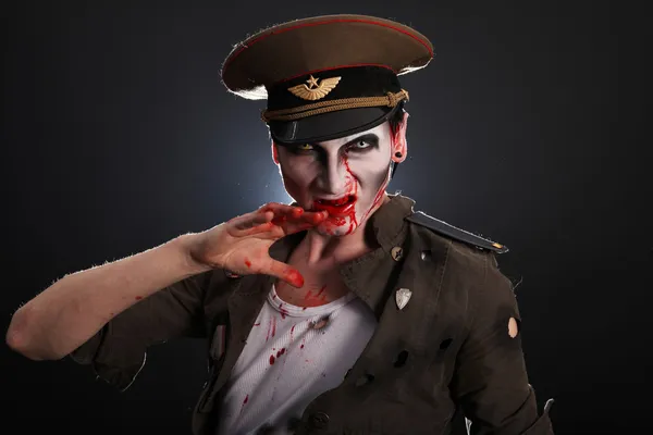 Zombie soldat blod — Stockfoto