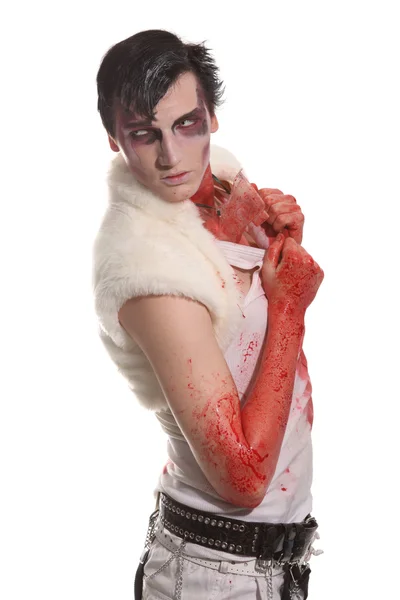 Zombie pazzo uomo sangue — Foto Stock