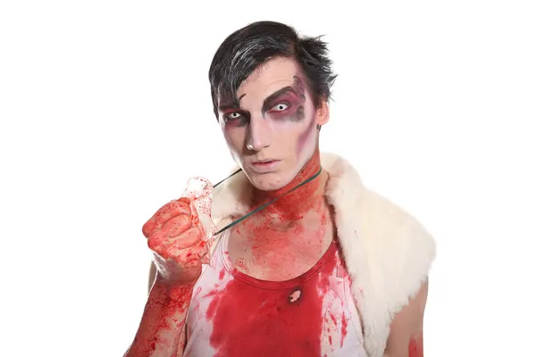 Zombie Mad man Blood — Stock Photo, Image