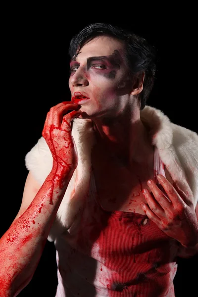 Zombie galen man blod — Stockfoto
