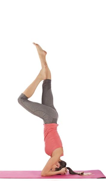 Young beautiful girl yoga posing — Stock Photo, Image