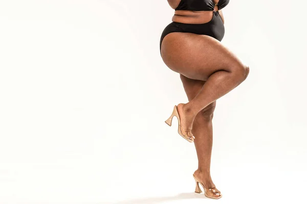 Real Body Size African Woman Concept Body Acceptance Body Positivity — Stock Photo, Image