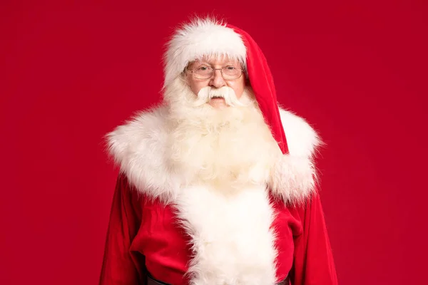 Feliz Navidad Feliz Año Nuevo Retrato Santa Claus Alegre Con —  Fotos de Stock